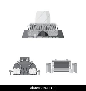 Industria tessile icone monocromatiche in set di raccolta per design.apparecchiature tessili e tessuti simbolo vettore illustrazione stock. Illustrazione Vettoriale