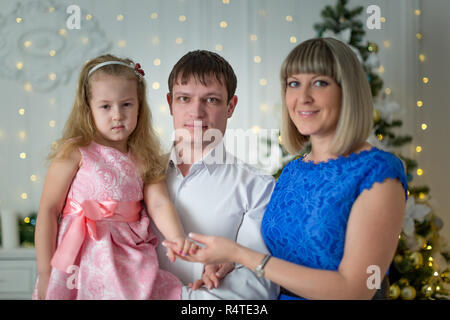 Papa mamma e figlia Foto Stock