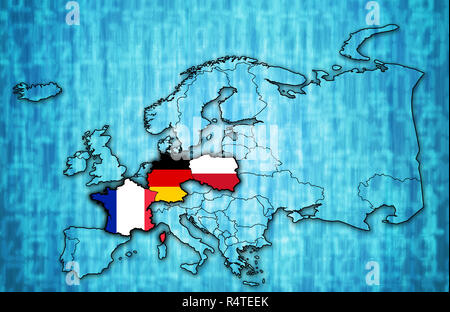 Mappa del triangolo di Weimar Foto Stock