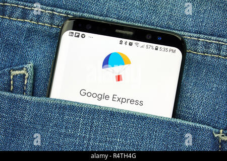 MONTREAL, Canada - 4 ottobre 2018: Google Express su s8 schermo. Google Express, è un servizio di shopping. Google è una tecnologia americana società che Foto Stock