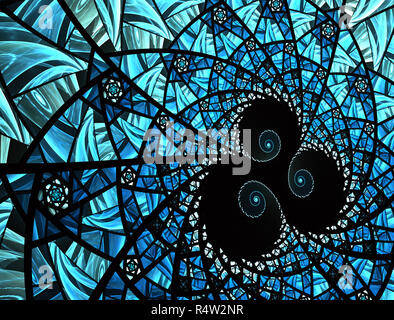 Design geometrico. Texture a mosaico. Effetto vetrata. Astrazione artistico composto da virtual macchiati frammenti di vetro sul tema arte e artigianato Foto Stock