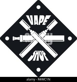 Vape shop logo. Semplice illustrazione di vape shop logo vettoriali per il web design isolato su sfondo bianco Illustrazione Vettoriale