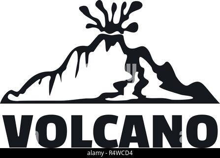 Logo del vulcano. Semplice illustrazione del vulcano logo vettoriali per il web design isolato su sfondo bianco Illustrazione Vettoriale