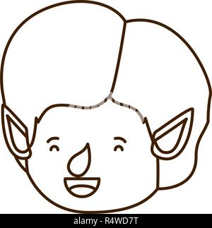 Elf testa carattere avatar Illustrazione Vettoriale