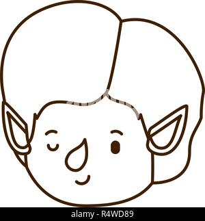 Elf testa carattere avatar Illustrazione Vettoriale