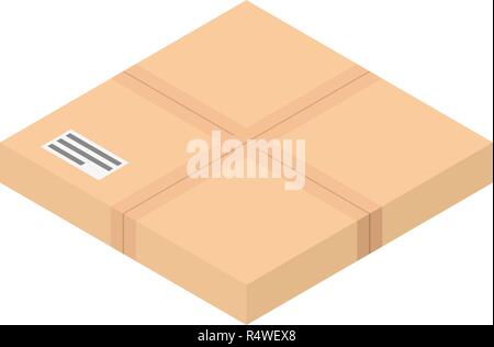 Piatto casella postale icona. Isometrica piana di casella postale icona vettoriali per il web design isolato su sfondo bianco Illustrazione Vettoriale