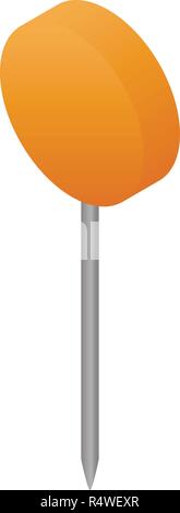 Mappa Orange icona pin. Vista isometrica di orange mappa pin icona vettore per il web design isolato su sfondo bianco Illustrazione Vettoriale