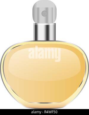 Profumo d'oro mockup. Illustrazione realistica di oro profumo mockup del vettore per il web design isolato su sfondo bianco Illustrazione Vettoriale