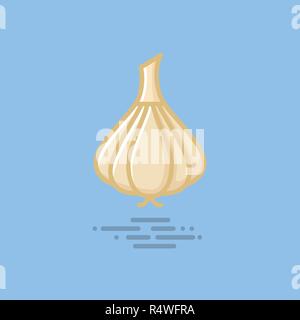 Bulbo aglio riempito icona linea. Sana vettore vegetale simbolo. Illustrazione Vettoriale