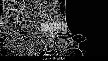 Vettore urbano mappa della città di Aberdeen, Scozia Illustrazione Vettoriale