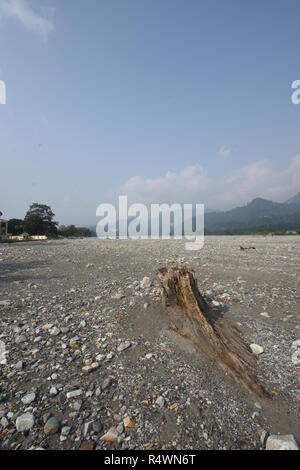 Jayanti sul fiume che scorre attraverso la Buxa Riserva della Tigre di Buxa Parco Nazionale in Jalpaiguri distretto di West Bengal, India Foto Stock