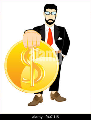 Dollaro in mano Foto Stock