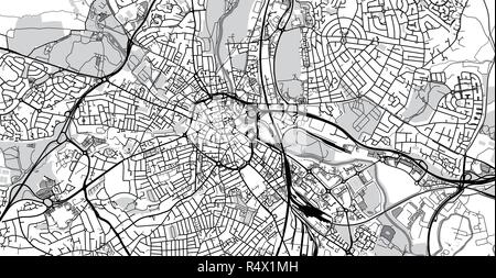 Vettore urbano mappa della città di Derby, Inghilterra Illustrazione Vettoriale