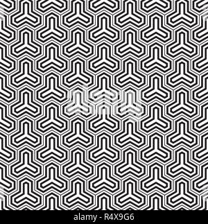 Seamless pattern in bianco e nero in media e linee spesse. Illustrazione Vettoriale