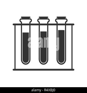 Tubo di prova e la relativa icona. Illustrazione Vettoriale, design piatto. Illustrazione Vettoriale