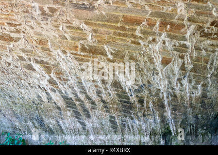 La parte inferiore di una rampa in disuso ponte sopra il fiume Tone nella periferia di Creech St Michael sui bordi del Somerset livelli. Foto Stock