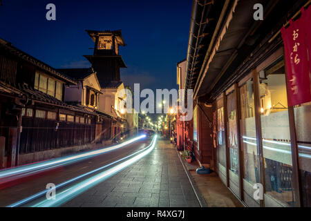 Torre Campanaria nel quartiere Kurazukuri di Kawagoe - Prefettura di Saitama Foto Stock