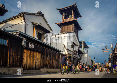 Torre Campanaria nel quartiere Kurazukuri di Kawagoe - Prefettura di Saitama Foto Stock