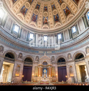 Interno della Frederiks Kirke (Federico la chiesa), noto come Marmorkirken (la Chiesa di Marmo), Frederiksstaden, Copenhagen, Danimarca Foto Stock