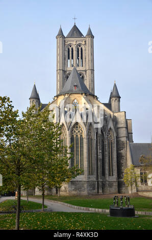 Cattedrale di St Bavo nella città belga di Gand Foto Stock