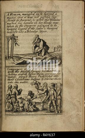 Le atrocità commesse in Irlanda nel XVII secolo. Immagine da "l'teares dell Irlanda". Il Teares dell'Irlanda... A. N. per John Rothwell: Londra, 1642. Immagine presa da: Il Teares dell Irlanda. In cui è vivace presentato come in una mappa, un elenco di inaudita crudeltà off e perfida treacheries di bloud assetati di Gesuiti e la fazione Popish ... Illustrato da immagini, ecc. Fonte: G.5557, pagina 75. Foto Stock