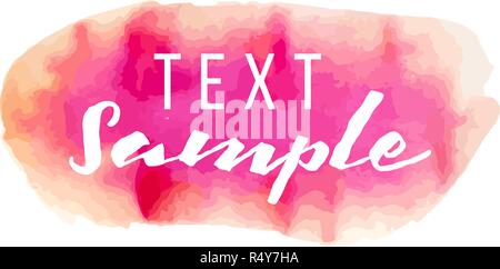Acquerello disegnato a mano striscione rosa Illustrazione Vettoriale