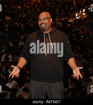 James Monroe Iglehart durante la Fondazione Rockefeller e il Gilder Lehrman Institute of American History sponsorizzato studente di scuola superiore #eduHam matinée prestazioni di 'Hamilton' Q & A al Richard Rodgers Theatre nel novembre 28, 2018 a New York City. Credito: Walter McBrde/MediaPunch Foto Stock