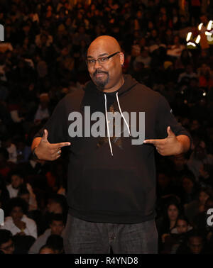 James Monroe Iglehart durante la Fondazione Rockefeller e il Gilder Lehrman Institute of American History sponsorizzato studente di scuola superiore #eduHam matinée prestazioni di 'Hamilton' Q & A al Richard Rodgers Theatre nel novembre 28, 2018 a New York City. Credito: Walter McBrde/MediaPunch Foto Stock