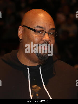 James Monroe Iglehart durante la Fondazione Rockefeller e il Gilder Lehrman Institute of American History sponsorizzato studente di scuola superiore #eduHam matinée prestazioni di 'Hamilton' Q & A al Richard Rodgers Theatre nel novembre 28, 2018 a New York City. Credito: Walter McBrde/MediaPunch Foto Stock