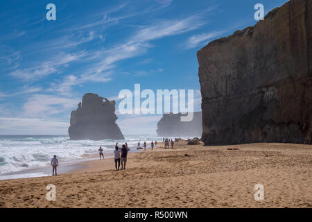 Il mare di pile, noto come Gog e Magog, vicino la Gibson passi, nel Parco Nazionale di Port Campbell, Victoria. Foto Stock