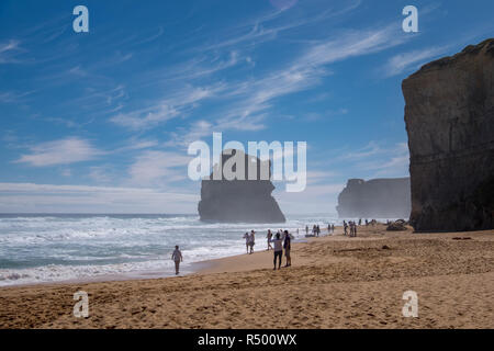 Il mare di pile, noto come Gog e Magog, vicino la Gibson passi, nel Parco Nazionale di Port Campbell, Victoria. Foto Stock