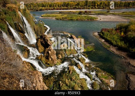 ID00737-00...- Idaho Falls Creek Falls dove Falls Creek si unisce il Fiume Snake nella Valle di Swan area. Foto Stock