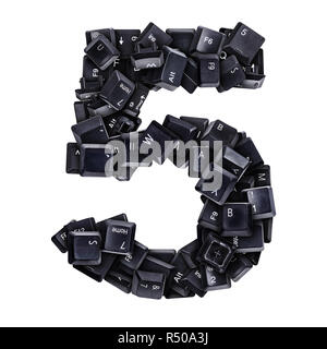 Numero 5 fatta di tasti sulla tastiera Foto Stock