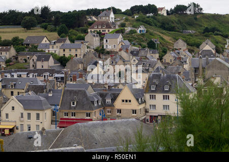 Port en bessin Huppain cityscape Foto Stock