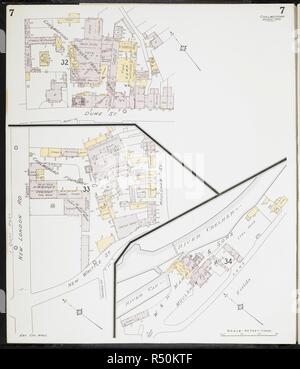 Mappa di Chelmsford Essex. Chelmsford Essex : [incendio piani di assicurazione]. Londra : Chas. E. Pungolo Limited, 1909. 63x54cm.; Scala [1:480]. 40ft = 1 pollici. Fonte: Mappe 149.b.29.(1) foglio 7. Foto Stock