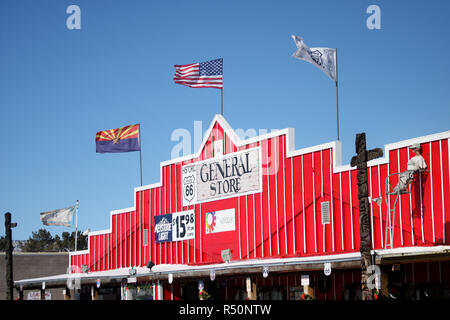 Pittoresco negozio lungo la Route 66 a Seligman, Arizona, USA Foto Stock