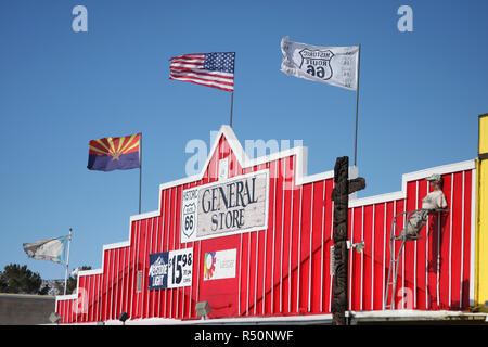 Pittoresco negozio lungo la Route 66 a Seligman, Arizona, USA Foto Stock