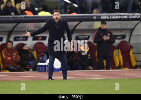 Roma, Italia. 27 Nov, 2018. Eusebio di Francesco manager di Roma durante la UEFA Champions League match tra Roma e Real Madrid presso lo Stadio Olimpico di Roma, Italia il 27 novembre 2018. Credito: Giuseppe Maffia/Pacific Press/Alamy Live News Foto Stock
