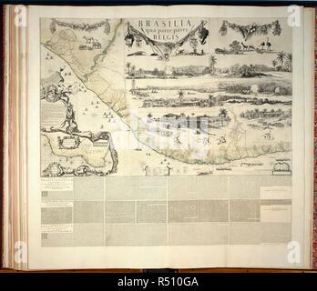 Il Brasile. Brasilia qua parte paret Belgis. Amsterdam, 1657. Mappa del Brasile. 1630 x 1030 mm. Immagine presa da: Brasilia, all'interno della La Klencke Atlas. Pubblicato da J. e W. Blaeu, H. Allard, N.J. Visscher e altri. . Fonte: maps.K.A.R.(38). Autore: BLAEU, Joan. Foto Stock