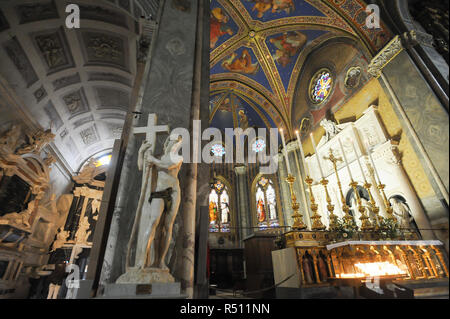 Renaissance statua del Cristo della Minerva (Cristo risorto) da Michelangelo nella Basilica gotica di Santa Maria sopra Minerva (Basilica di Saint Mary abov Foto Stock