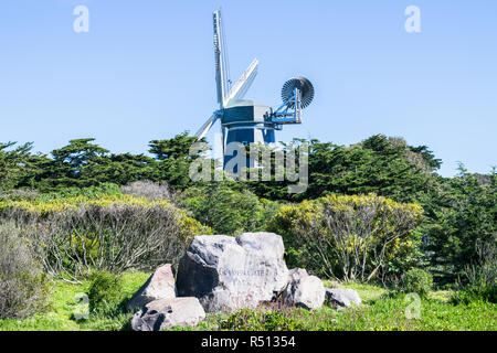 Murphy Mulino a vento il mulino a vento di sud nel Golden Gate Park a San Francisco, California, Stati Uniti d'America. Foto Stock