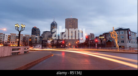Indianapolis in Indiana la città capitale della contea di Marion skyline del centro Foto Stock