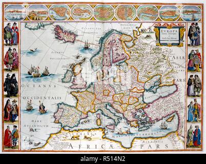 L'Europa. J. Blaeu's Grooten Atlas, oft Werelt-Beschryving,. Amsterdam : J. Blaeu, 1664-1665. Mappa di Europa. Immagine presa da J. Blaeu's Grooten Atlas, oft Werelt-Beschryving, in welcke 't Aerdryck, de Zee, en Hemel, wort vertoont en beschreven. Originariamente pubblicato/prodotto in Amsterdam : J. Blaeu, 1664-1665. . Fonte: maps.C.4.d.1. Foto Stock