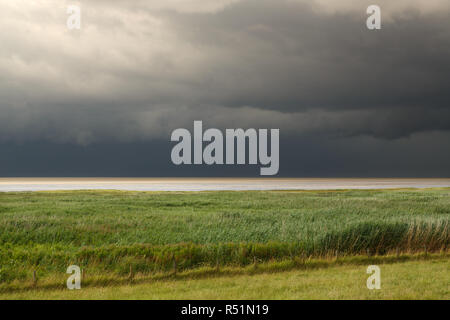 Temporale al di sopra del mare del Nord Foto Stock