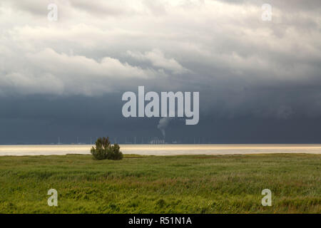 Temporale al di sopra del mare del Nord Foto Stock