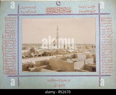 L'Haram a Medina. Album di "Viste della Mecca e Medina'. Pubblicato da fotografi: Delhi [Octr. 15, 1907.]. L'album contiene storico e vedute architettoniche dall Arabia Saudita. Maroon quarto album in pelle, 457x384mm, contenenti stampe nella finestra Supporti con manoscritte didascalie in arabo. Sul retro di ogni stampa è una stampa tipografica descrizione in inglese che recita: 'H.A. Mirza & Sons, fotografi. [....[Didascalia]....con una breve descrizione.]. Fonte: Photo 174/(2). Foto Stock