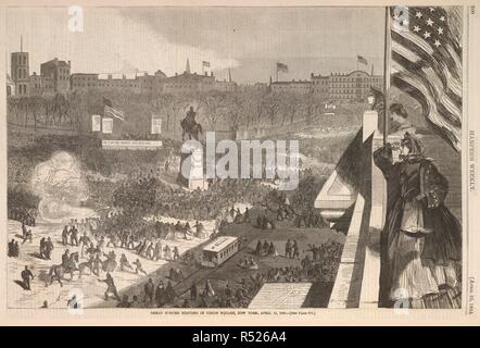 Grande Sumter incontro di Union Square di New York, 11 aprile 1863. Harper's settimanale. New York, 25 aprile 1863. La guerra civile americana. Fonte: Harper pagina settimanale 260. Lingua: Inglese. Foto Stock