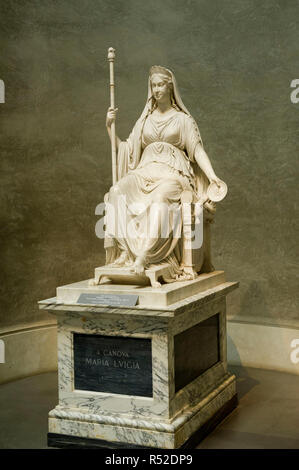 L'Italia, Emilia Romagna, Parma, Palazzo della Pilotta, National Gallery. Statua dedicata a Maria Luigia d'Asburgo scolpito da Antonio Canova Foto Stock