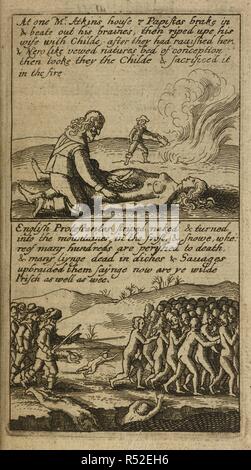 Il crudele e sanguinario agisce in Irlanda durante la guerra civile inglese e i conflitti religiosi tra cattolici e protestanti. . Il Teares dell Irlanda. In Inghilterra. Fonte: G.5557 23. Lingua: Inglese. Autore: Cranford, James. Foto Stock