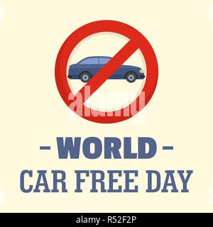 Mondo la Giornata senza automobili sfondo. Illustrazione piatta del mondo la Giornata senza automobili sfondo vettoriali per il web design Illustrazione Vettoriale